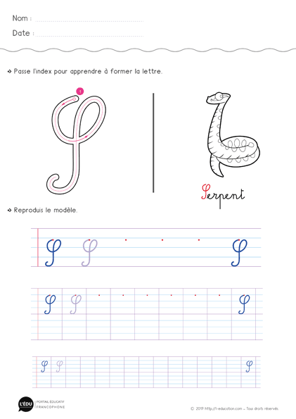 Écrire la lettre s majuscule cursive - Fiche lettre s majuscule à imprimer