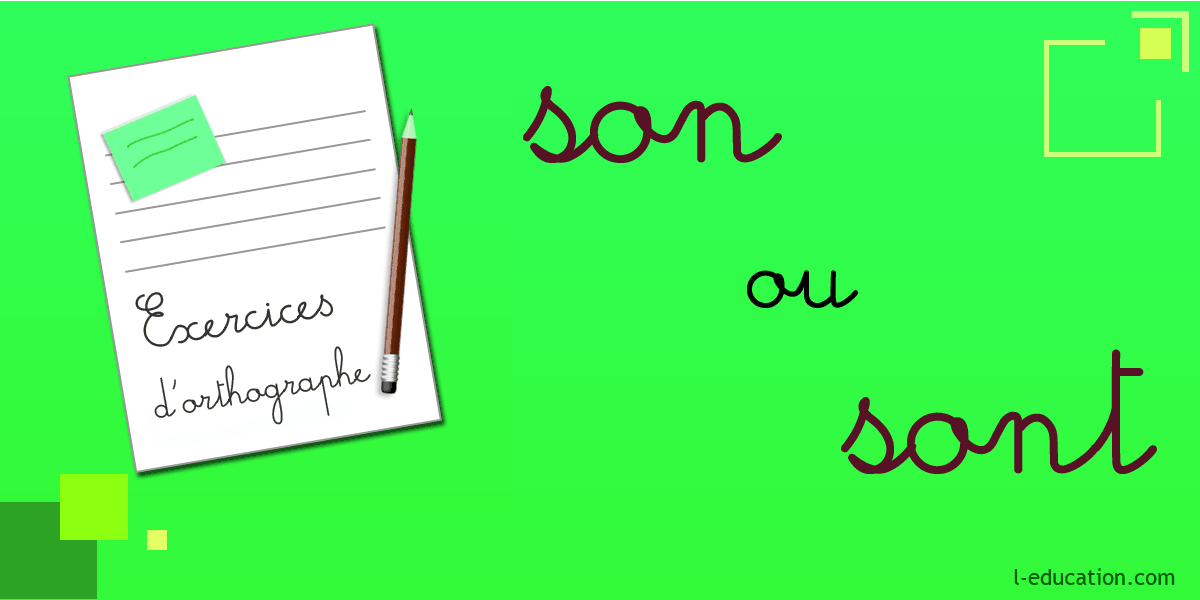 Exercices d'orthographe son sont - Exercice son sont - Homophones son sont