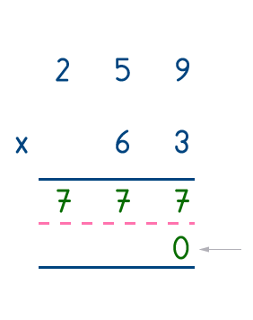 exercice de multiplication posée - Methode classique Étape 4