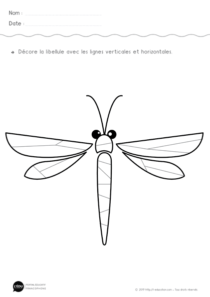 Graphisme lignes verticales et horizontales - La libellule abstraite