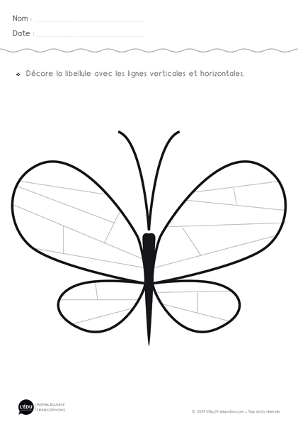 Graphisme traits verticaux et horizontaux - Papillon abstrait